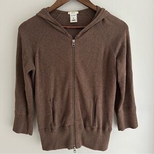 Vintage Old Navy Ribbed Chocolate Zip-Up Fitted Cotton Double Zip Up Y2K Women M